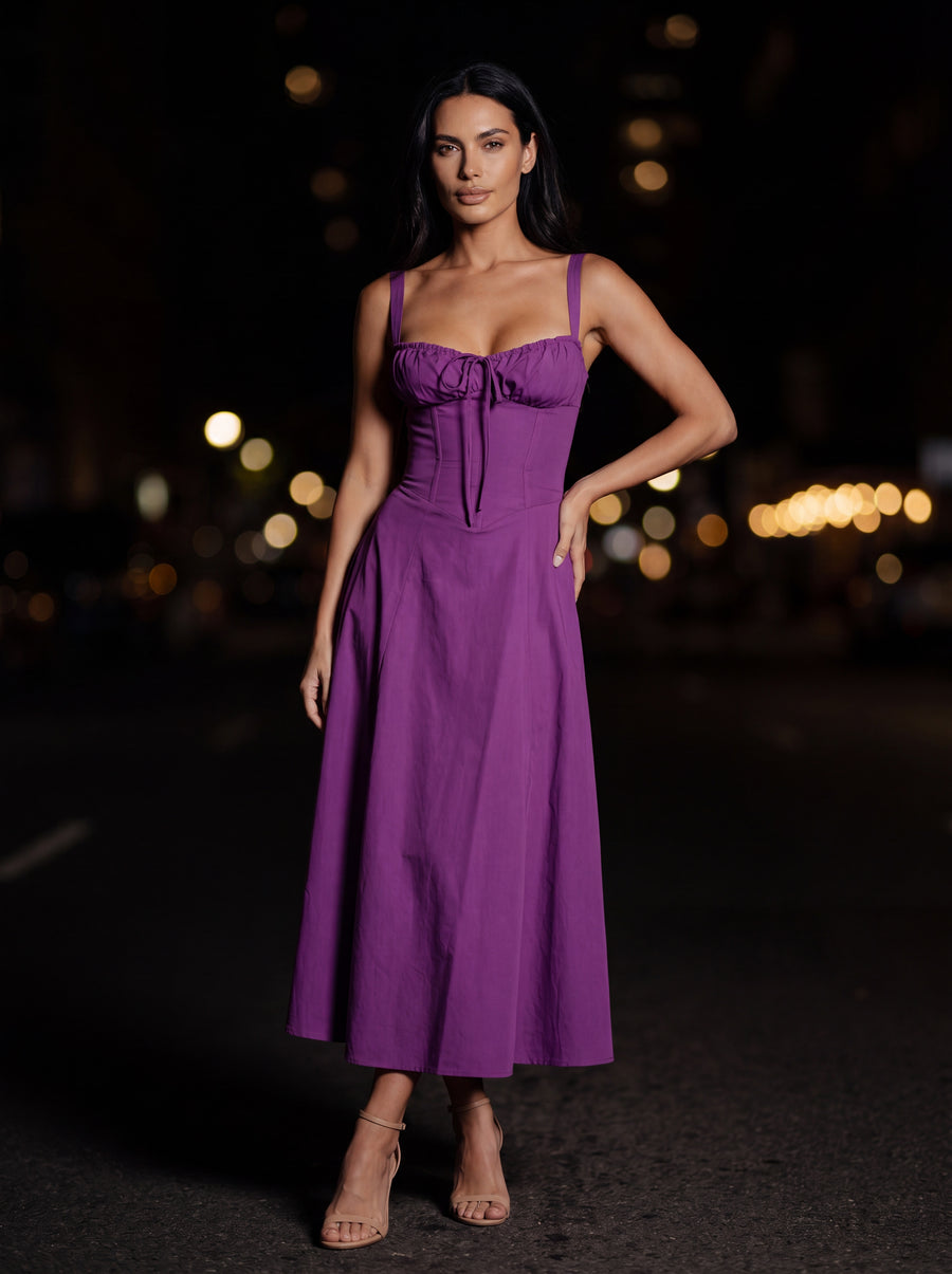 CAROLINE MAXI DRESS Purple front
