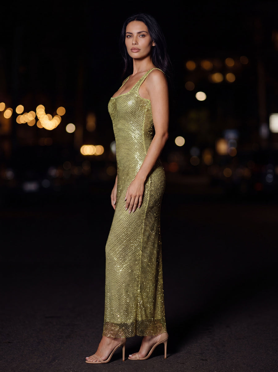 ASHLEY MAXI DRESS Olive side