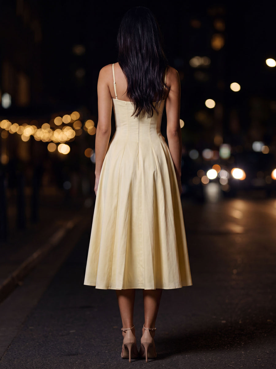 CASSIA MIDI DRESS Butter back