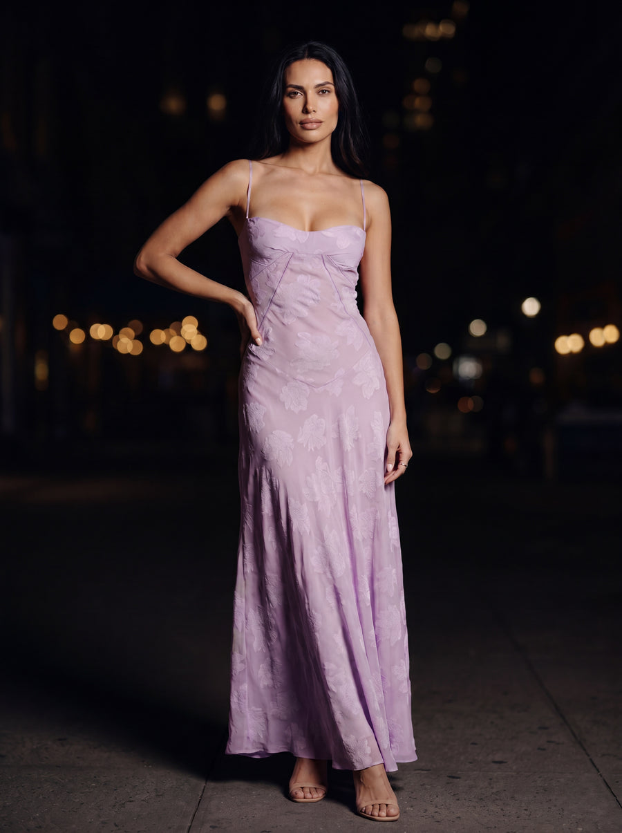 ZARA MAXI DRESS Orchid front