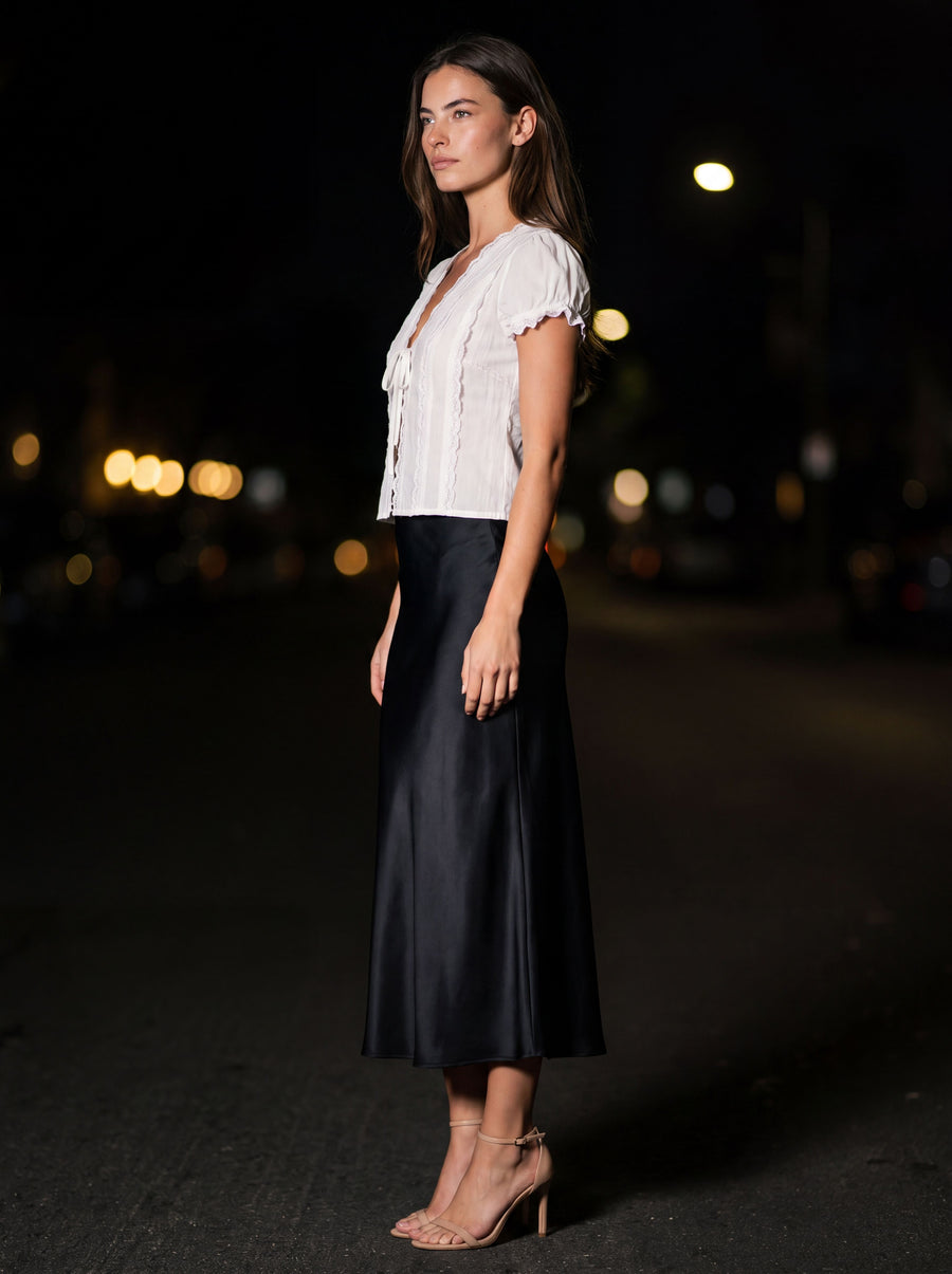 CLEMENTINE LACE TIE TOP White side