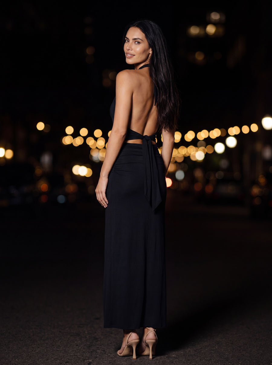 MEGAN MAXI DRESS Black back