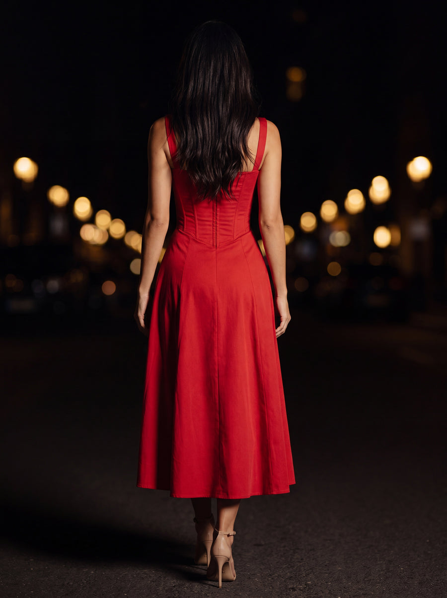 CAROLINE MAXI DRESS Red back