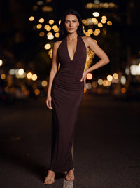 MEGAN MAXI DRESS Dark Mahogany side