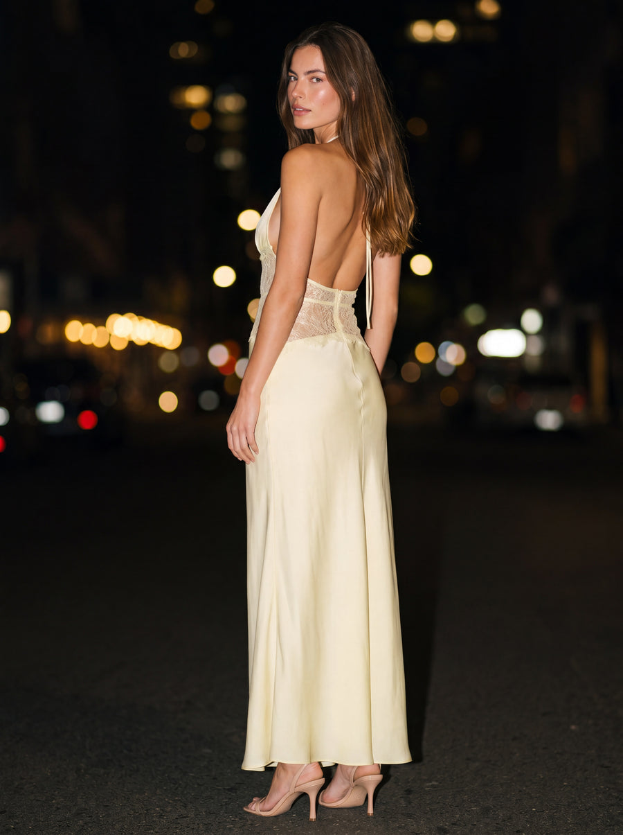 DINAH MAXI DRESS Lemon back