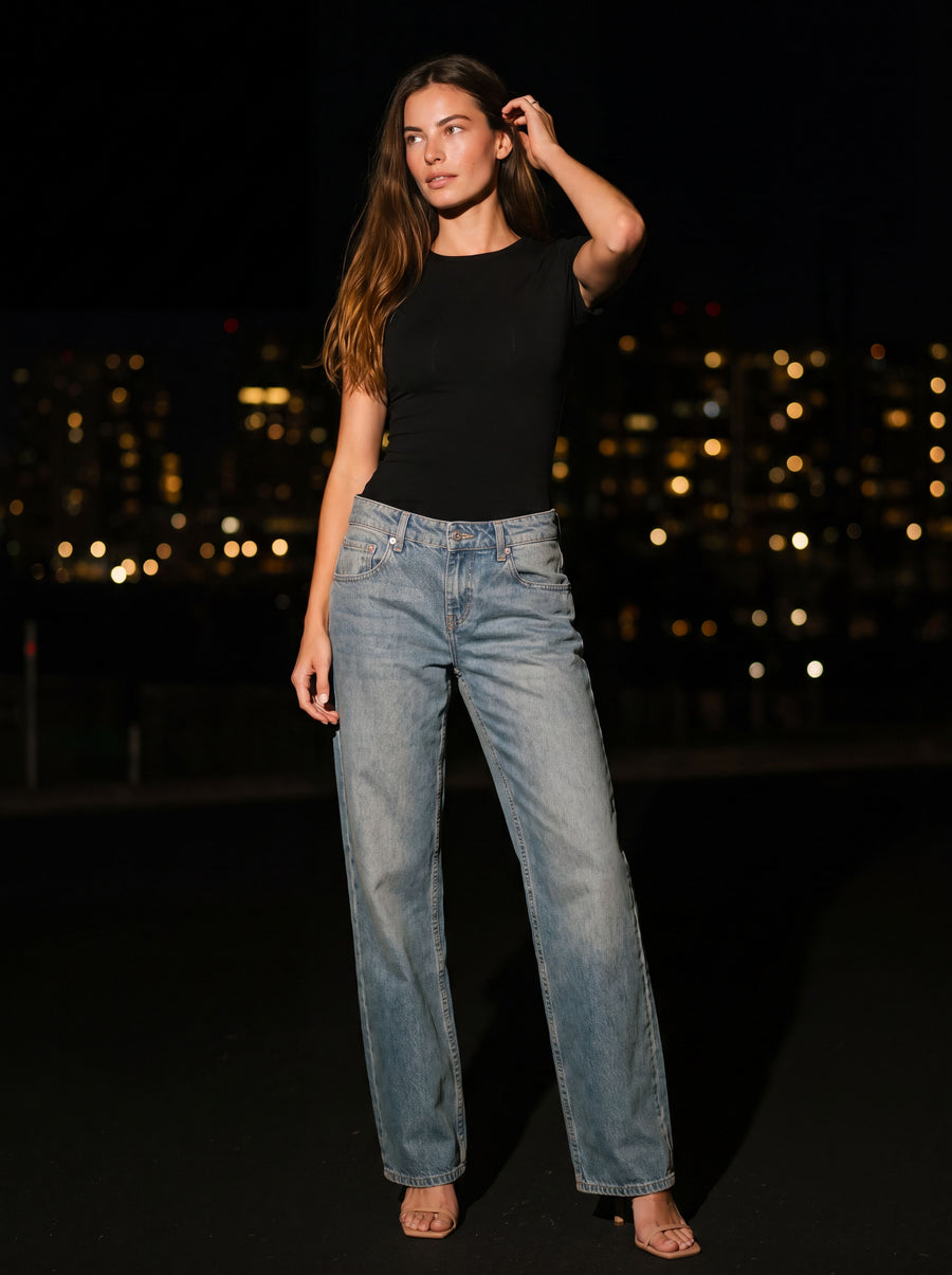 ARIELLA LOW RISE JEANS Vintage Blue back