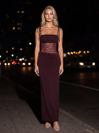 ALEXIA MAXI DRESS Burgundy front