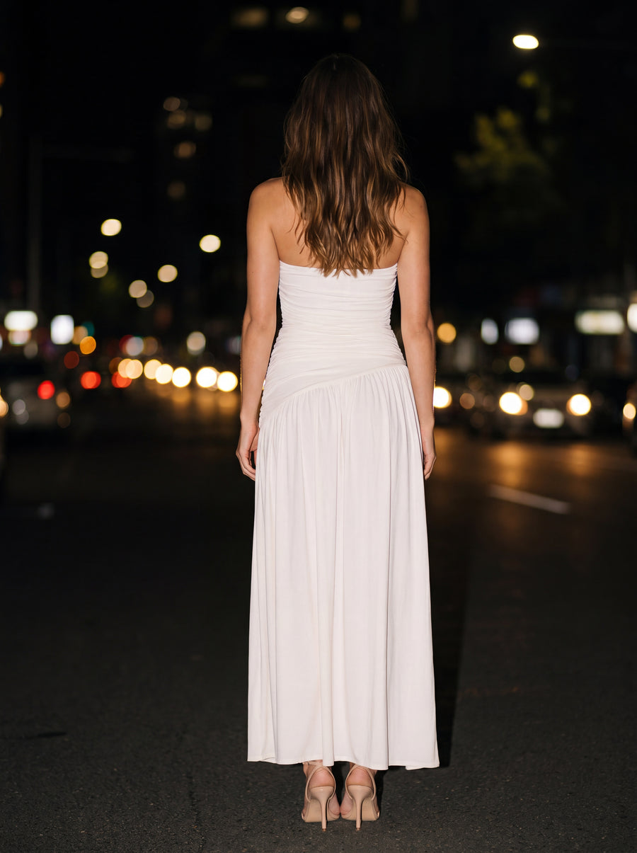 MAROON MAXI DRESS Ivory back