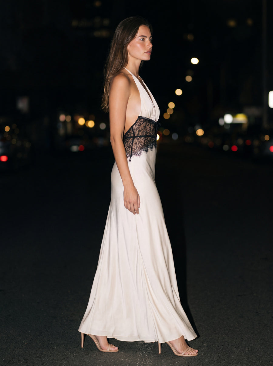 DINAH MAXI DRESS Black/Ivory side