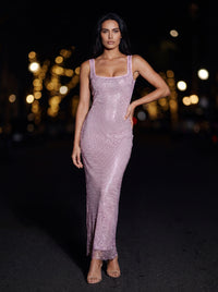 ASHLEY MAXI DRESS Pink front