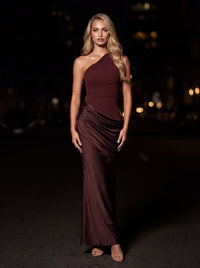 YASMINA MAXI DRESS Plum Brown side