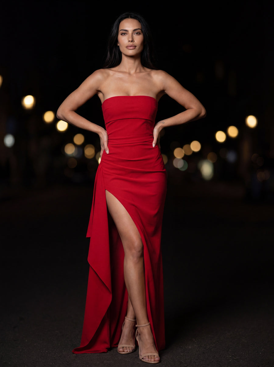 ELISA MAXI DRESS Red side