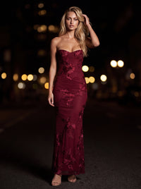 LYDIA MAXI DRESS Burgundy front