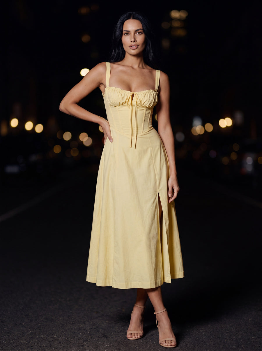 CAROLINE MAXI DRESS Yellow front