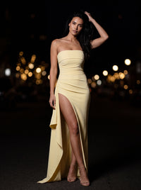 ELISA MAXI DRESS Pastel Yellow front