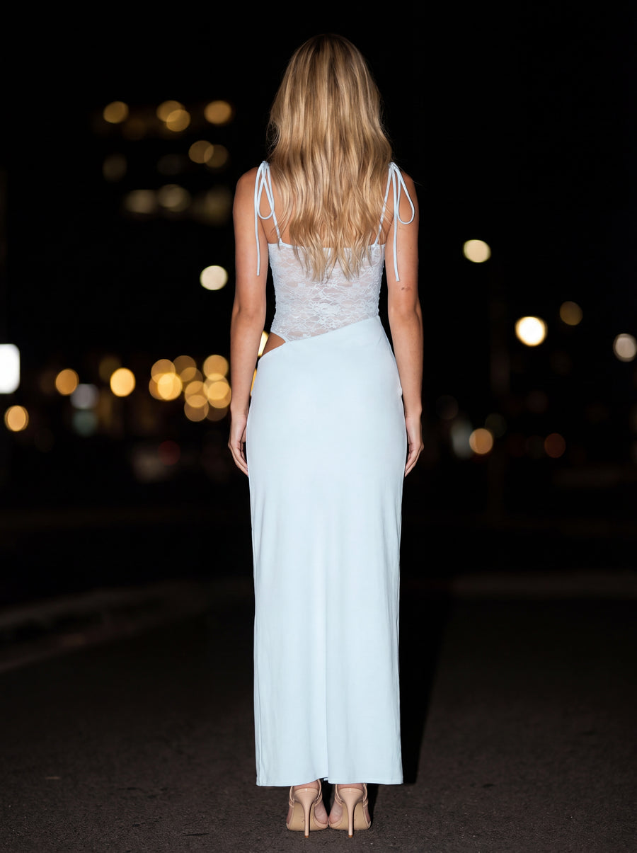ALEXIA MAXI DRESS Baby Blue back