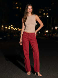 EIRA REDLOW RISE JEANS Red front