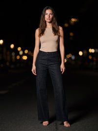 HOLLY RELAX GLITTER JEANS Black side