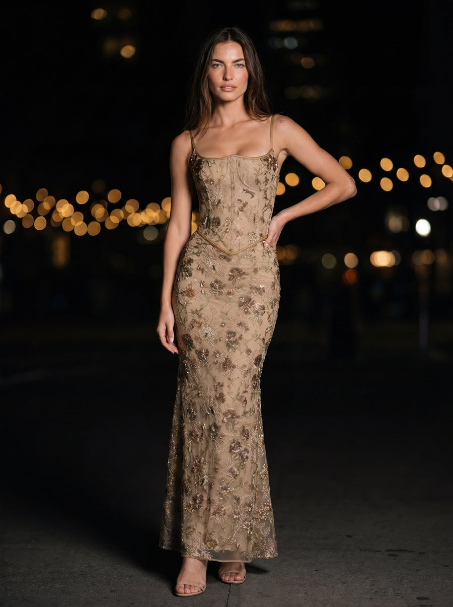 NOA MAXI DRESS Floral side