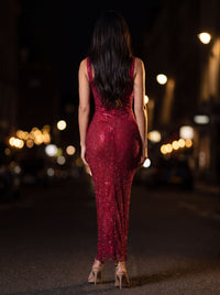 ASHLEY MAXI DRESS Wine back