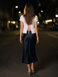 CLEMENTINE LACE TIE TOP White back