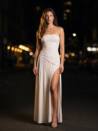 MAROON MAXI DRESS Ivory front