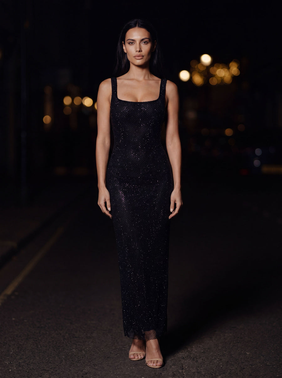 ASHLEY MAXI DRESS Black front