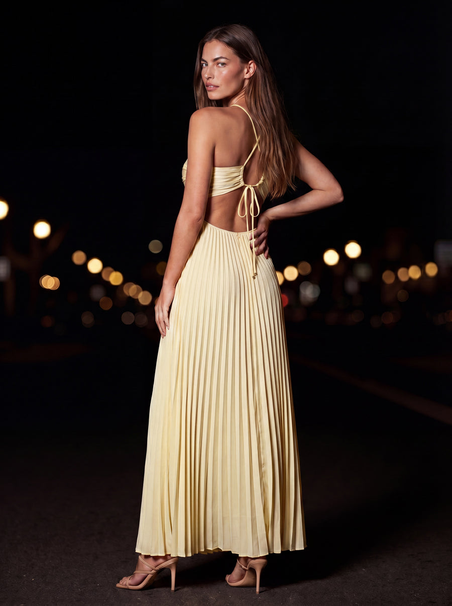 SIENNA MAXI DRESS Golden Ivory back