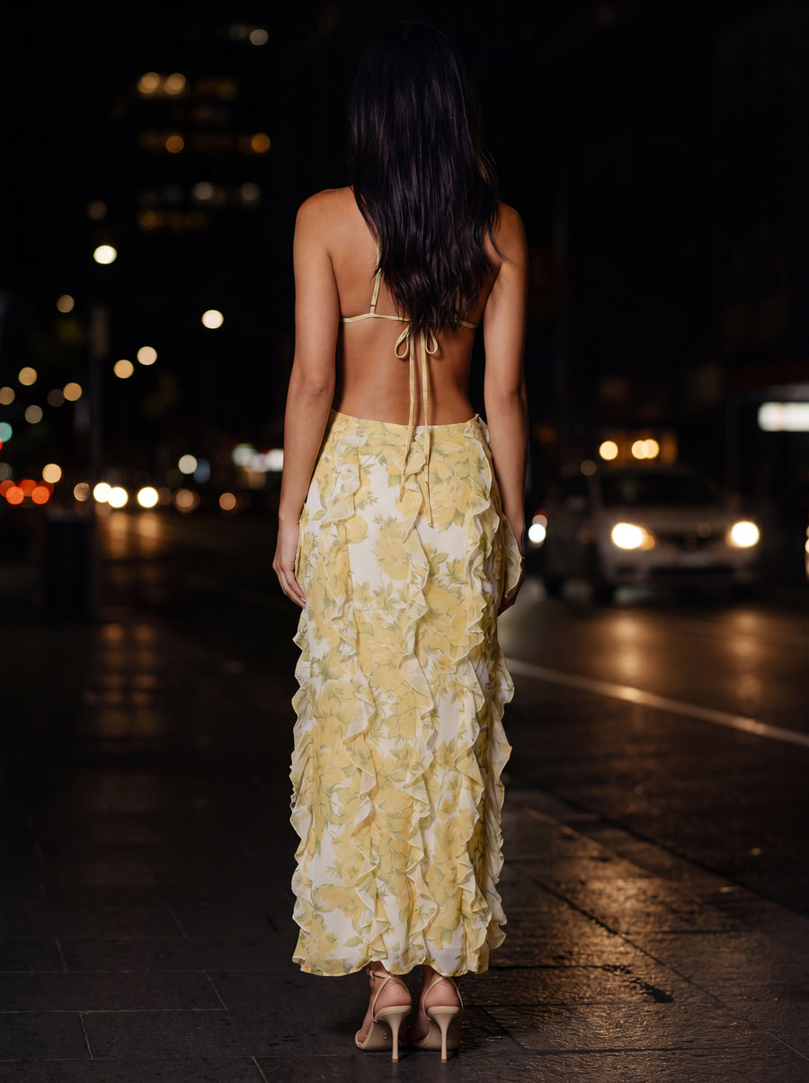 MARLY MAXI DRESS Golden Yellow back