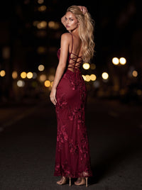 LYDIA MAXI DRESS Burgundy back
