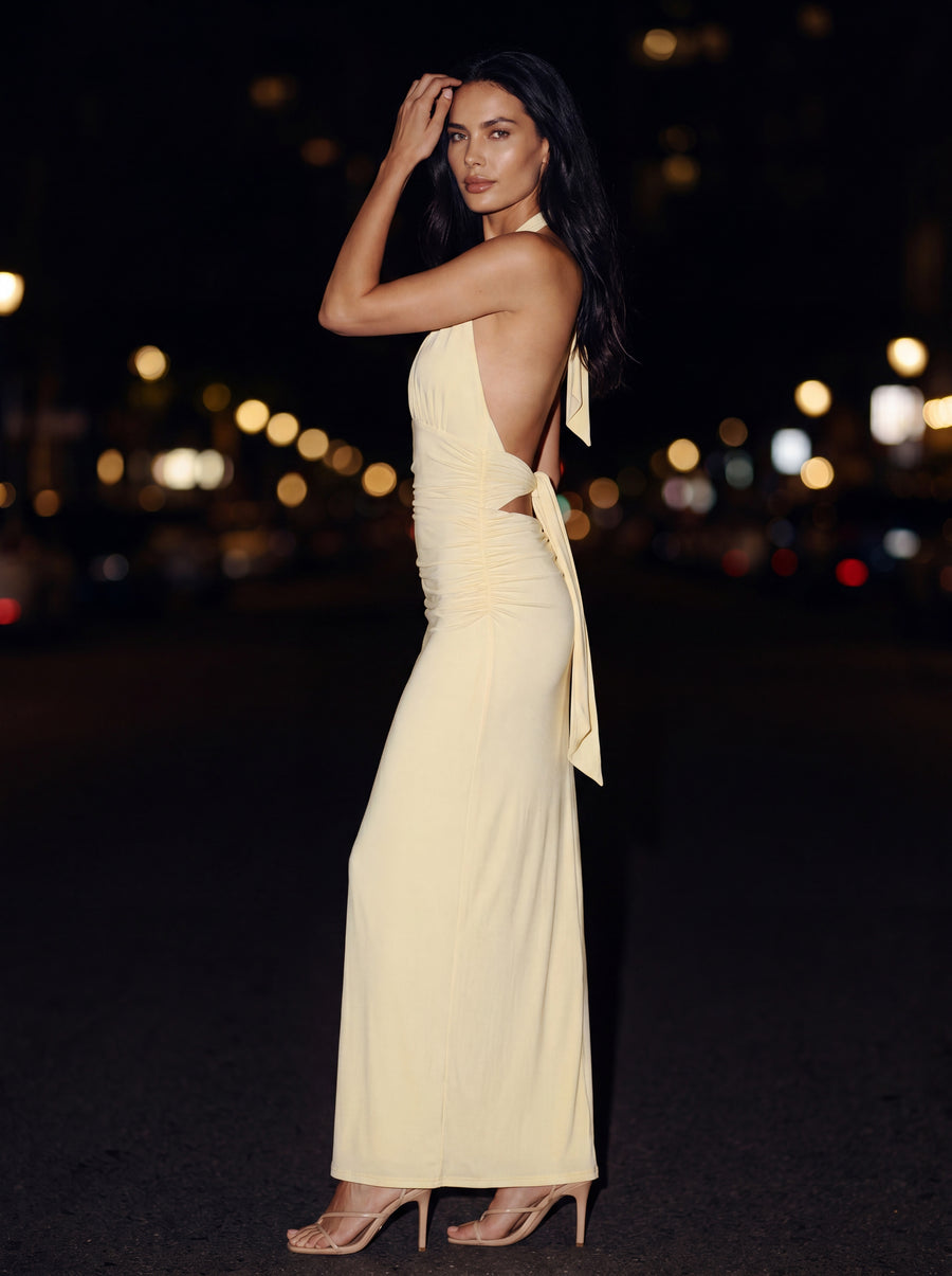 MEGAN MAXI DRESS Butter Popcorn side