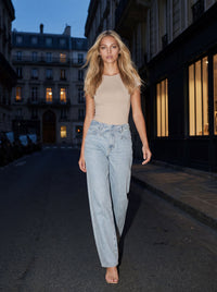 ELISA RELAXED BOW JEANS Light Blue lifestyle 1