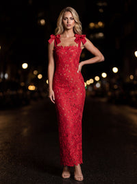JENNY MAXI DRESS Red front