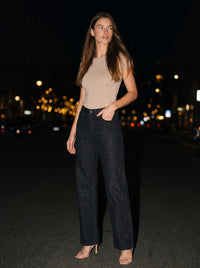 HOLLY RELAX GLITTER JEANS Black back