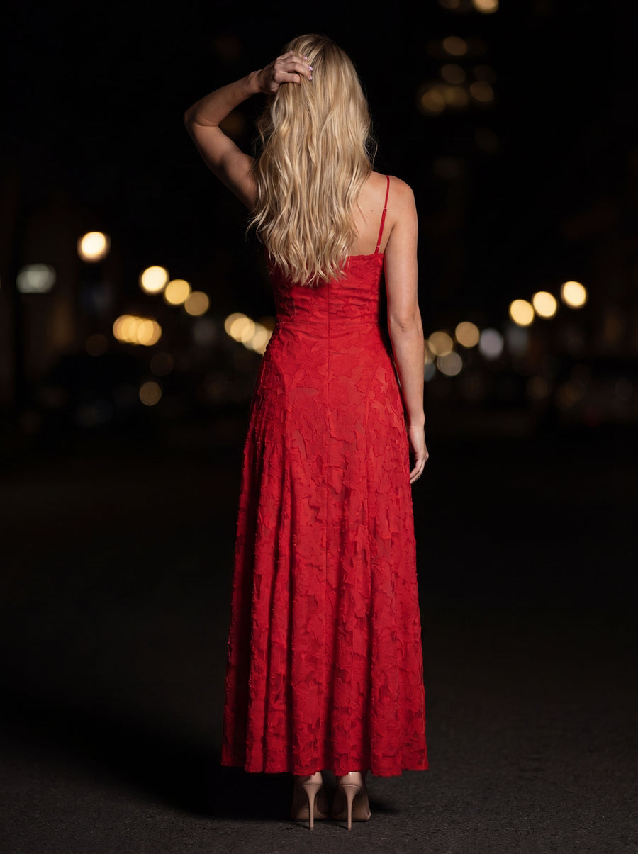 COURTNEY MAXI DRESS Red back