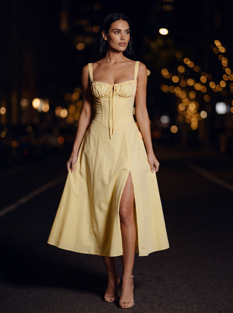 CAROLINE MAXI DRESS Yellow side
