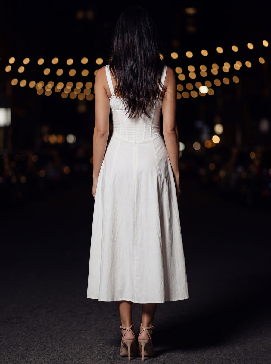 CAROLINE MAXI DRESS White back