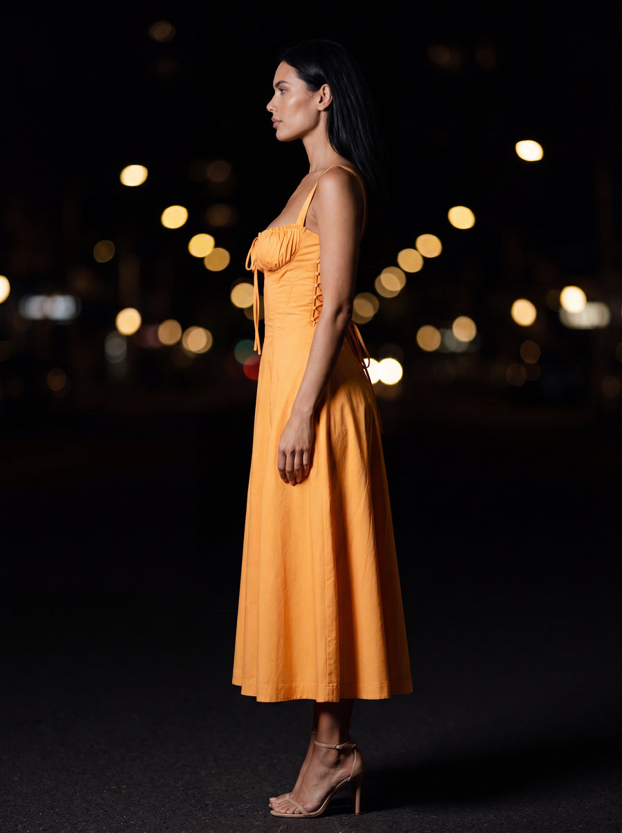 CAROLINE MAXI DRESS Orange side