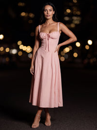 CAROLINE MAXI DRESS Pink front