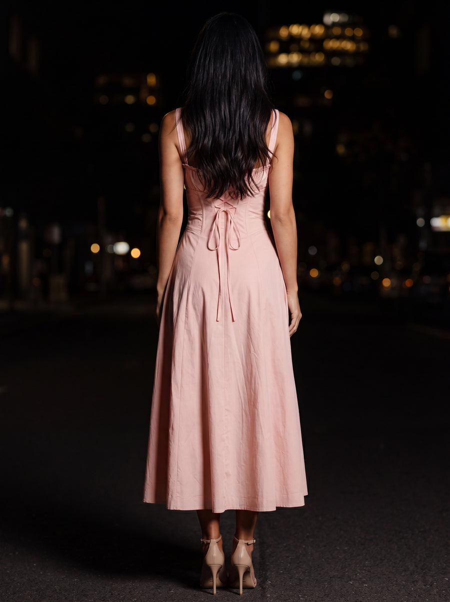 CAROLINE MAXI DRESS Pink back