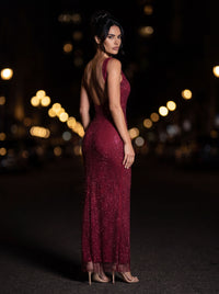 ASHLEY MAXI DRESS Wine side