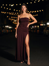 MAROON MAXI DRESS Maroon front