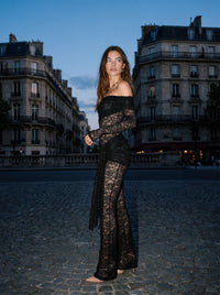 KATY LACE OFF-SHOULDER JUMPSUIT Black lifestyle
