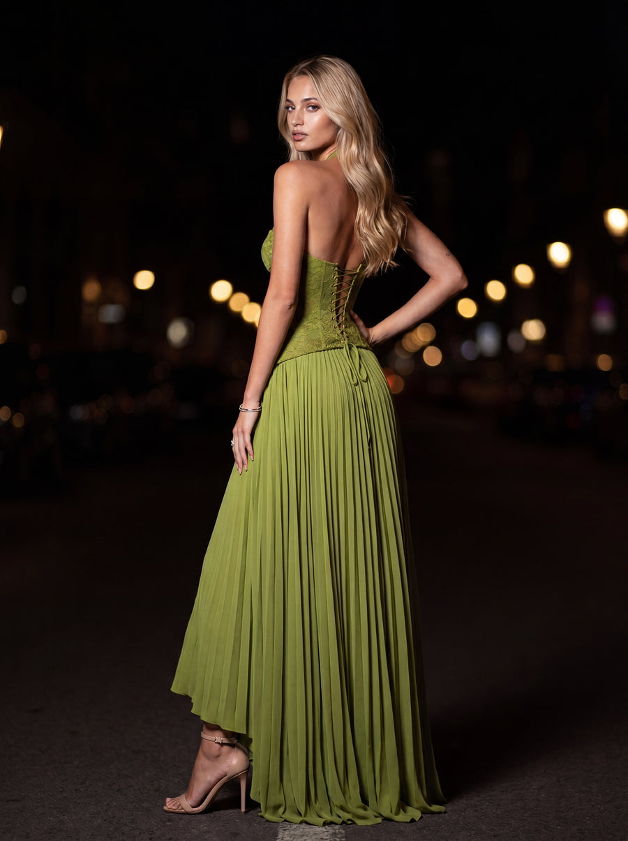 AURORA MAXI DRESS Green back