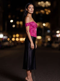 NORA TOP Fuchsia side