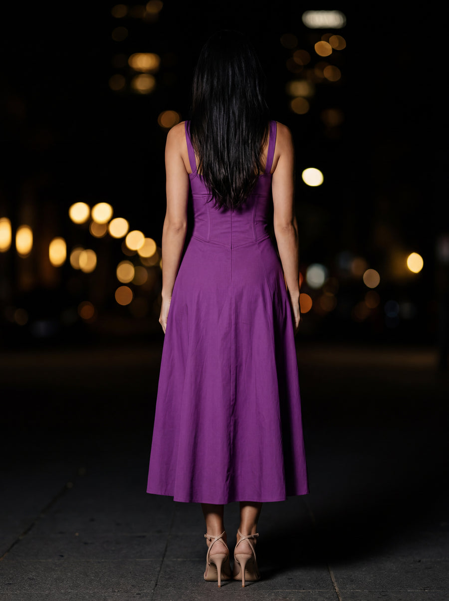 CAROLINE MAXI DRESS Purple back