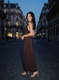 MEGAN MAXI DRESS Dark Mahogany lifestyle 2