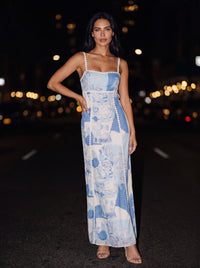 MONA MAXI DRESS Mediterranean Blue side