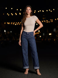 EMMA PINSTRIPE JEANS Navy side