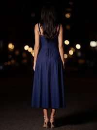 CAROLINE MAXI DRESS Navy Blue back